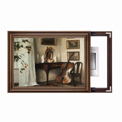 Framed Garden Scene Artwork
