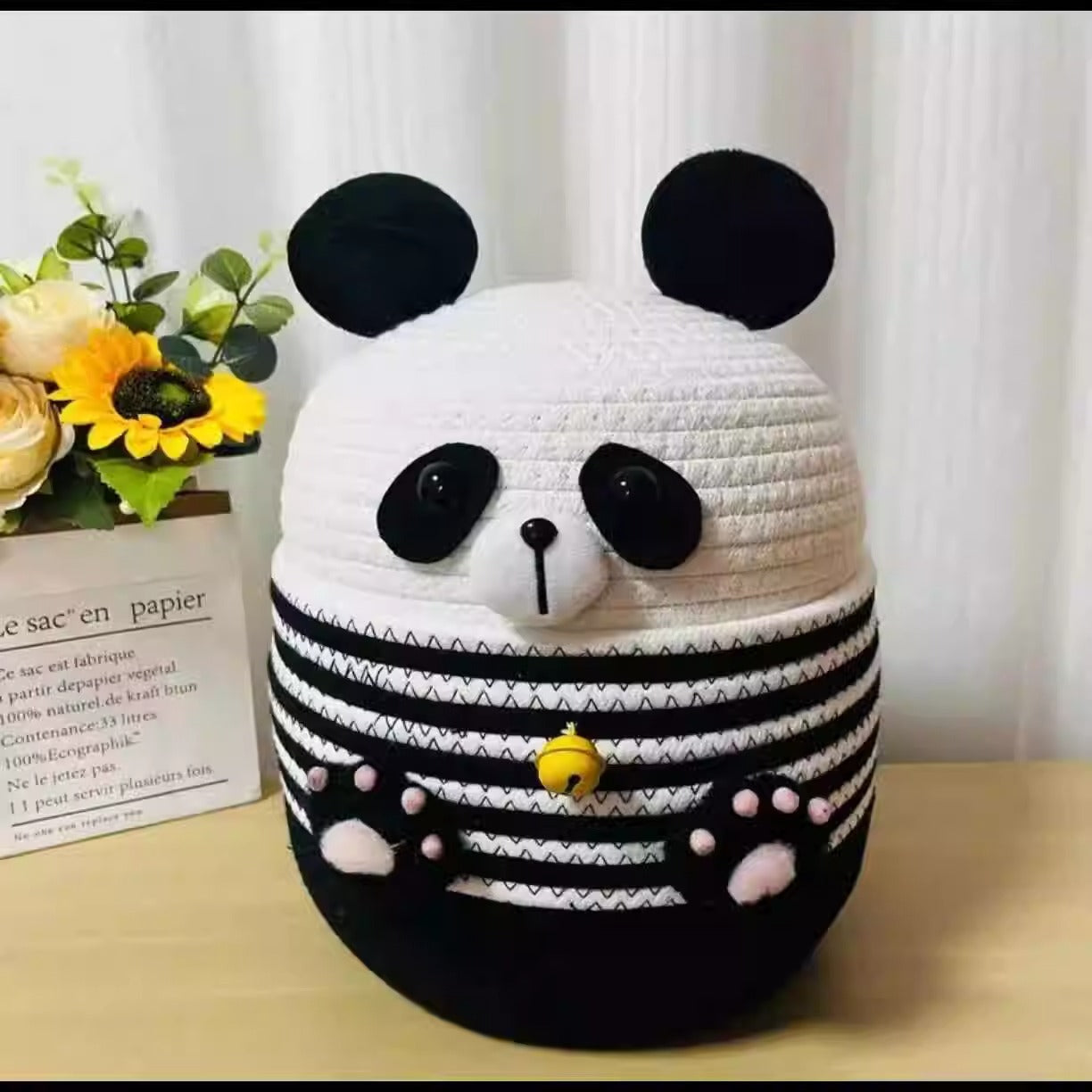 Funny Seat Pouf in Panda Design Acalora