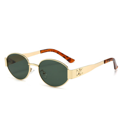 Women's designer sunglasses with elegant oval frame and unique accents Bowlift