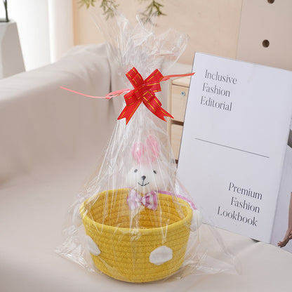 Cozy storage basket with bear motif Acalora