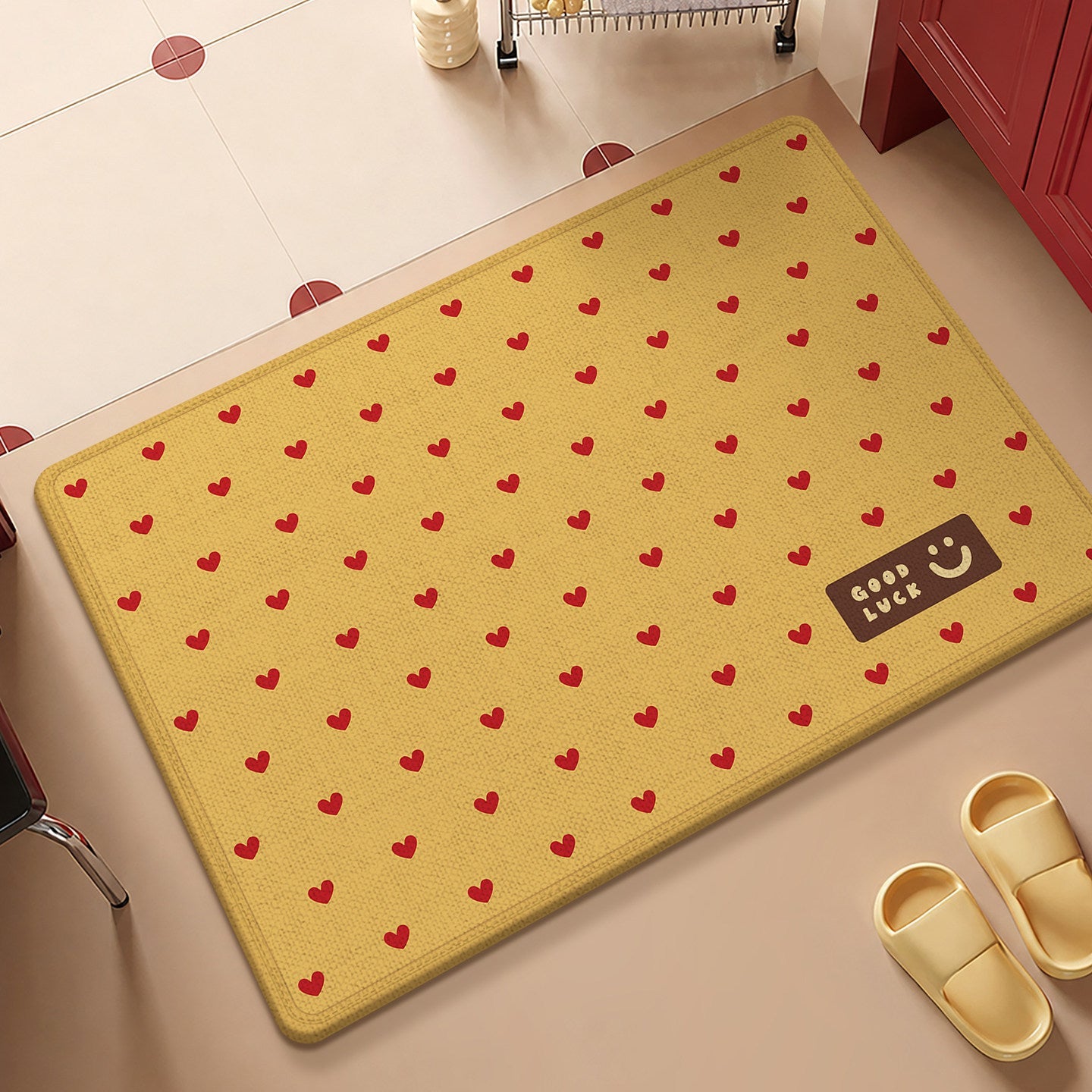 Fun Dot-Patterned Non-Slip Bathroom Mat