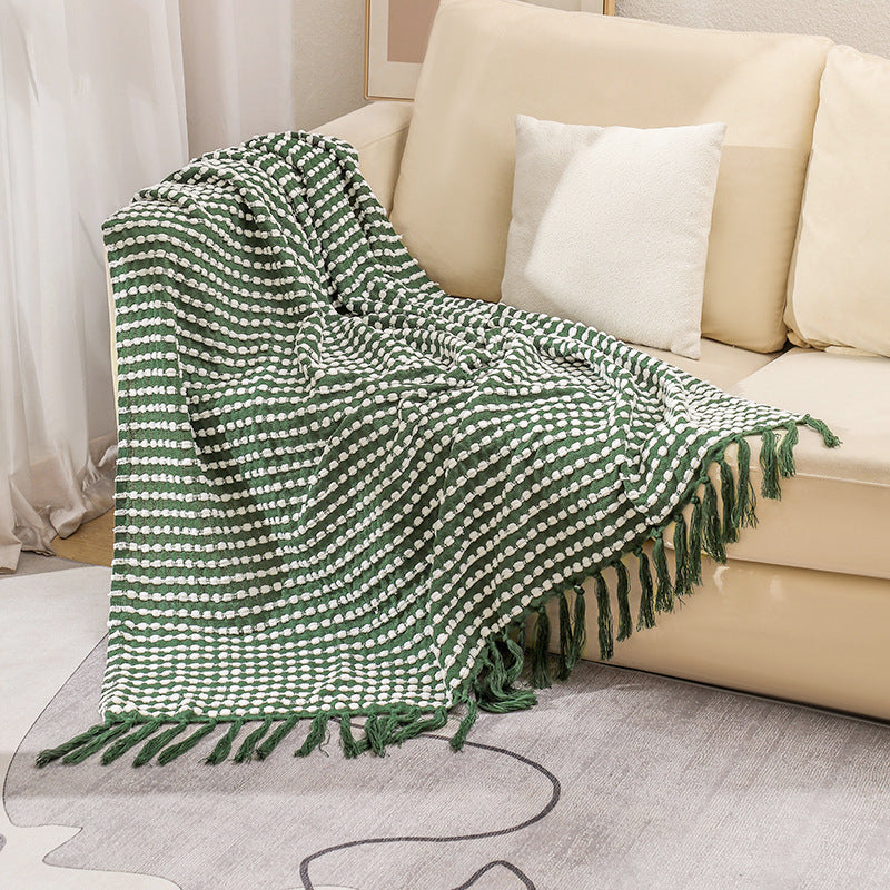 Textured Cotton Throw Blanket