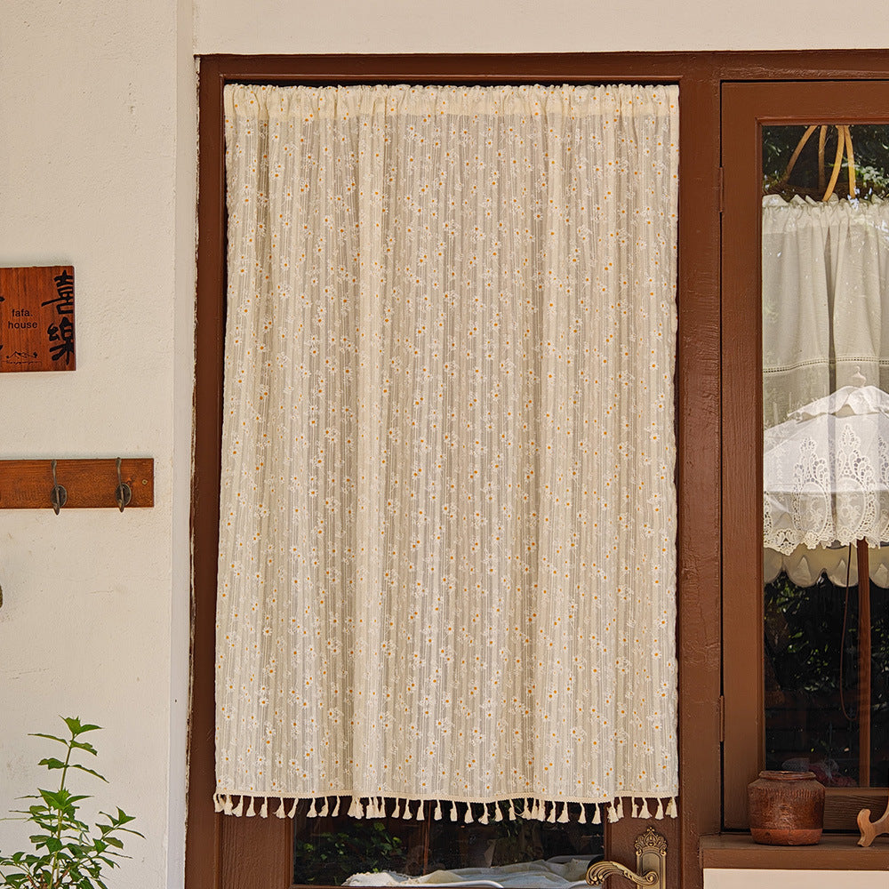 Elegant Floral Pattern Room Divider Curtain