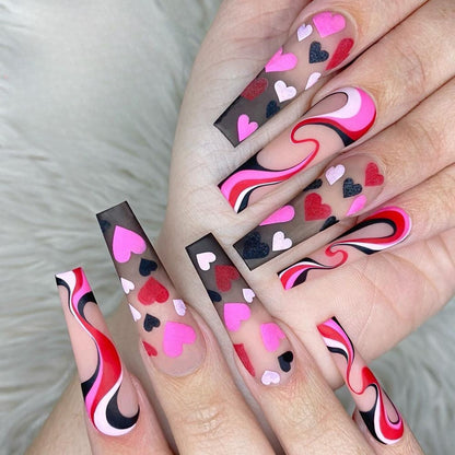 Creative Heart Pattern Art Nails Acalora