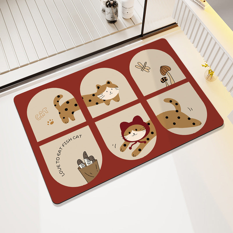 Playful Cartoon Dog-Themed Bath Mat Acalora