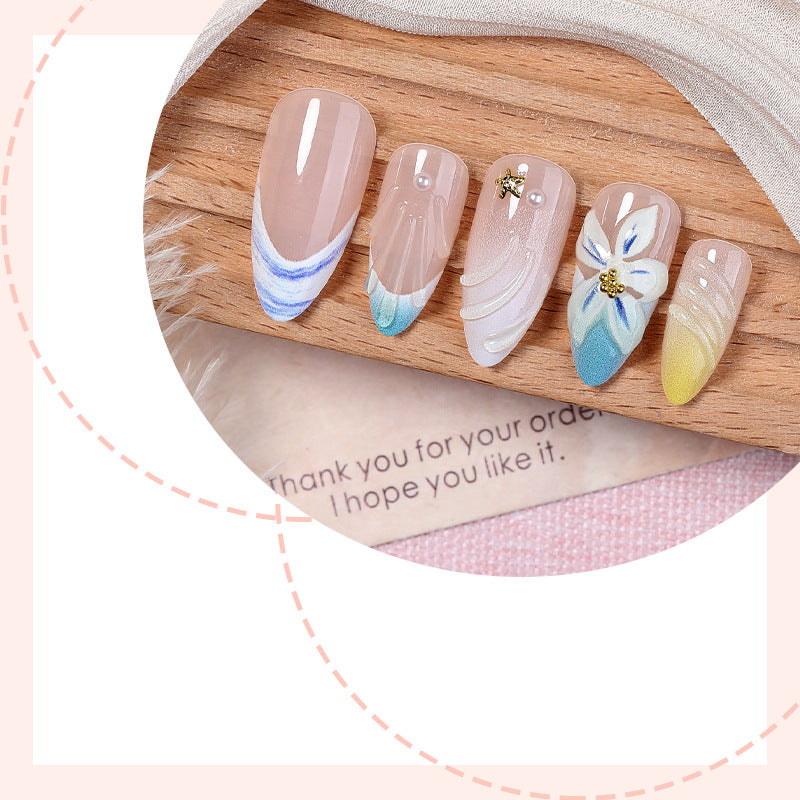 Premium Floral Art Press-On Nail Set Acalora