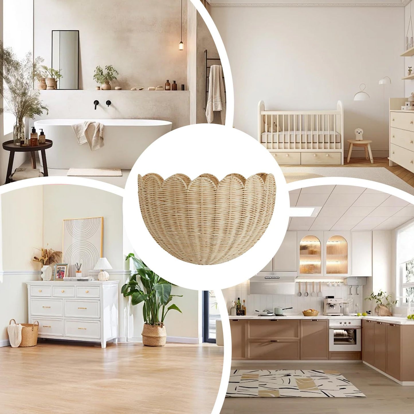 Handcrafted Basket in Shell Design Acalora