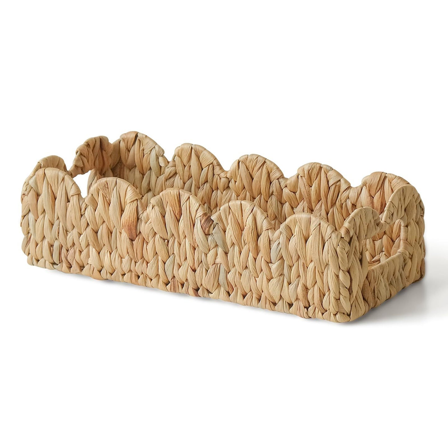 Handwoven storage basket with wave edge Acalora
