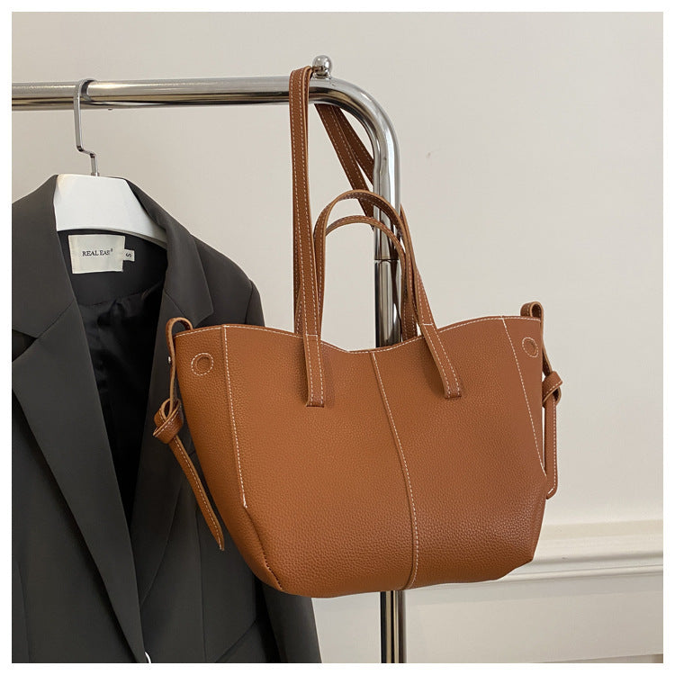Textured Leather Everyday Tote Bag Acalora
