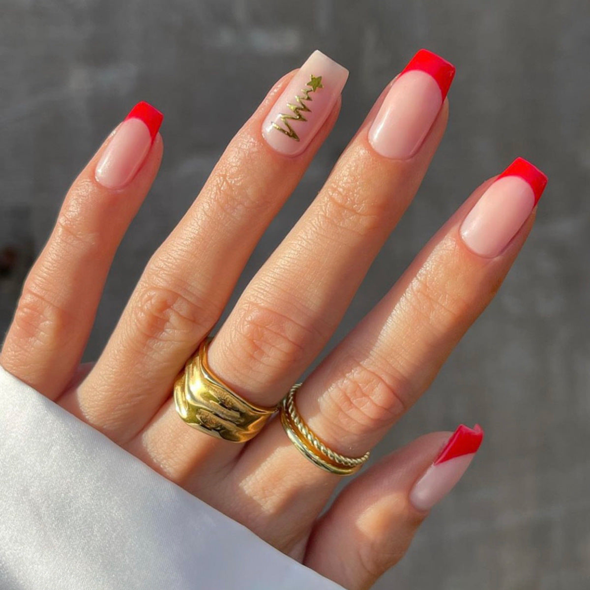 Elegant Stiletto Press-On Nail Set with Unique Design Acalora