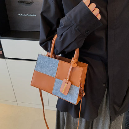 Geometric Patterned Handheld Tote Bag Acalora