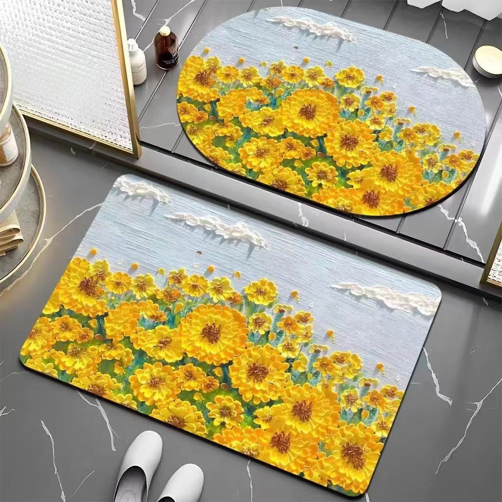 Floral Patterned Bath Mat