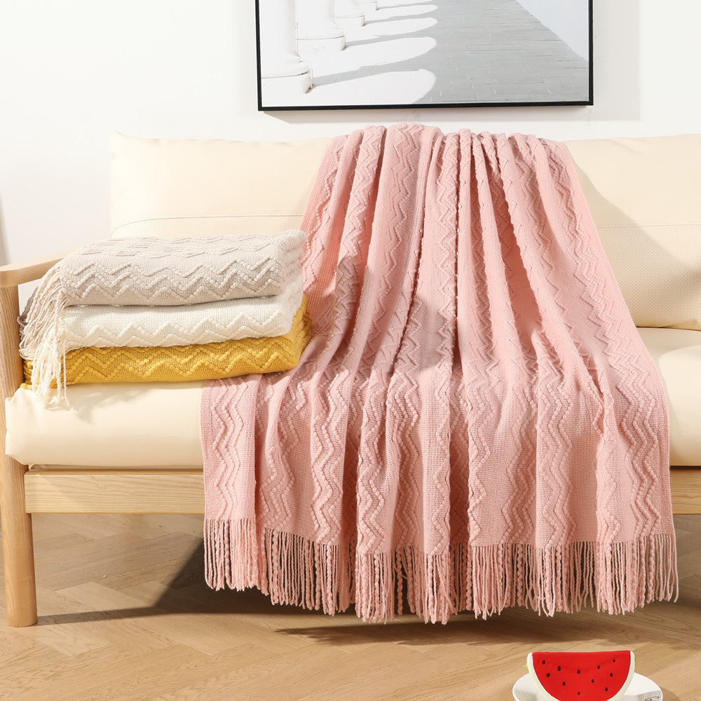 Unisex Decorative Knit Throw Blanket