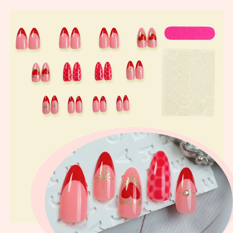 Heart-Themed Decorative Press-On Nails Acalora