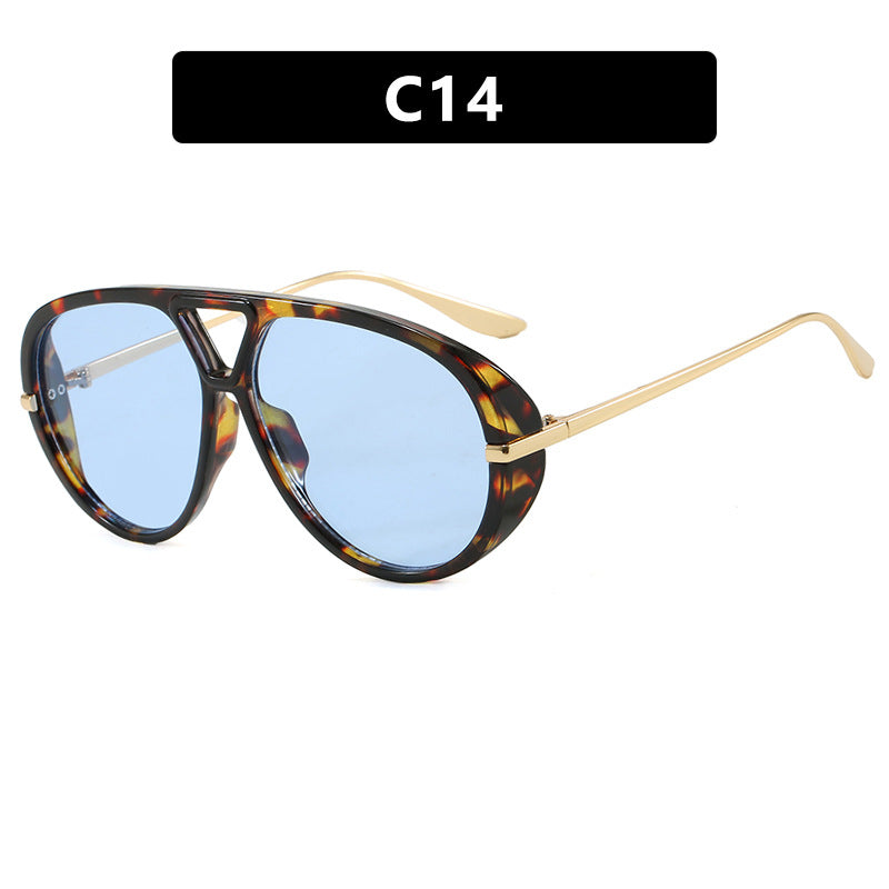 Women's oversized sunglasses with elegant plastic frame and mirrored lenses Karnz