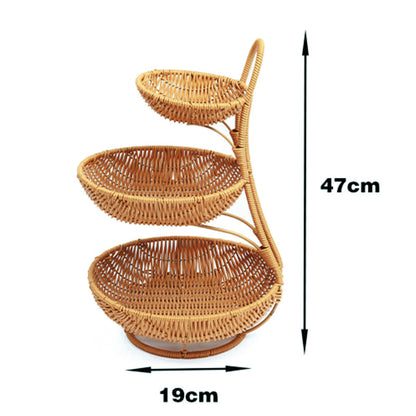 Multi-Tiered Wicker Display Stand Acalora