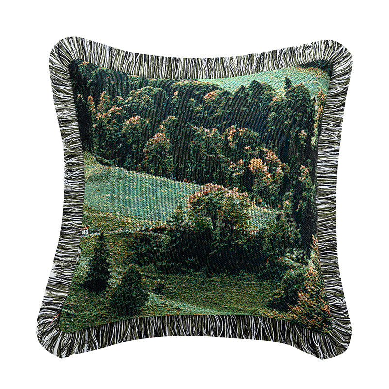 Scenic Nature-Themed Decorative Pillow
