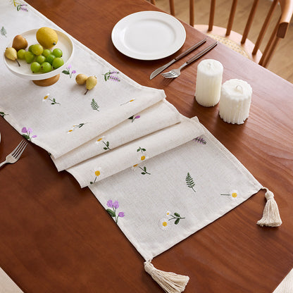 Elegant Tassel Trim Tablecloth