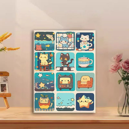 Playful Cat Comic Canvas Art