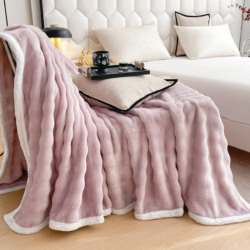 Plush Faux Fur Throw Blanket