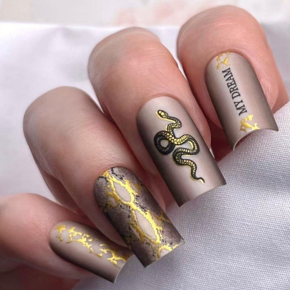 Creative Nail Art with Snake Design Acalora