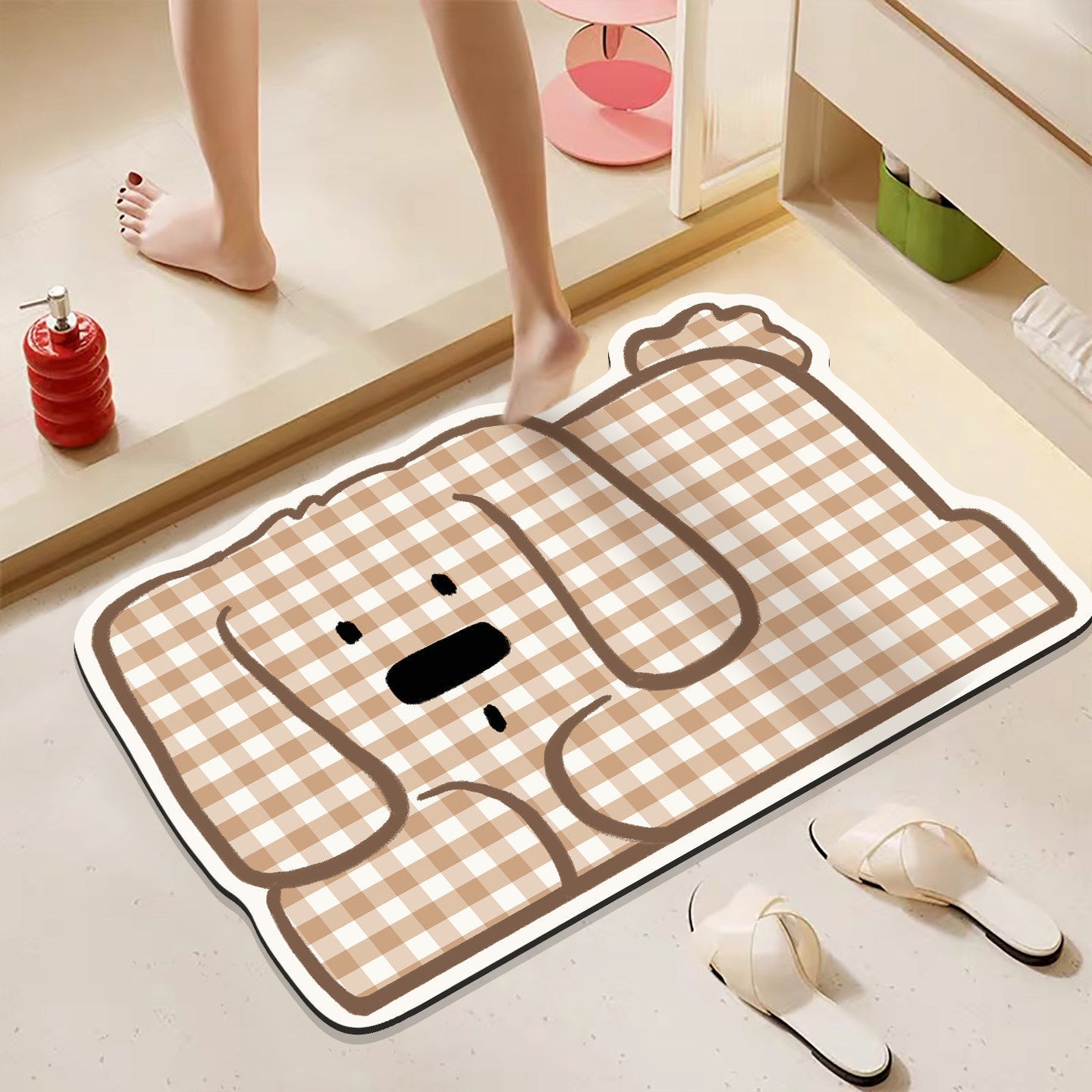 Playful Hamburger-Themed Bath Mat