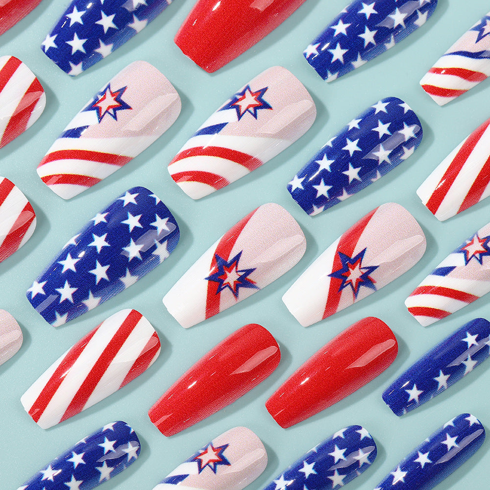 Artful nail tips in patriotic design Acalora
