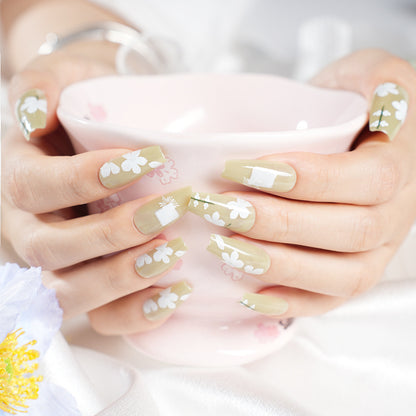 Artistic Floral Press-On Nail Art Acalora