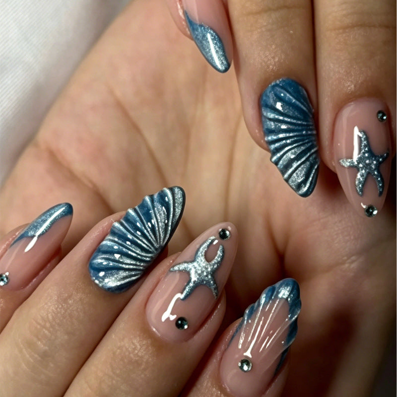 Artistic Nail Design Set with Oceanic Elements Acalora