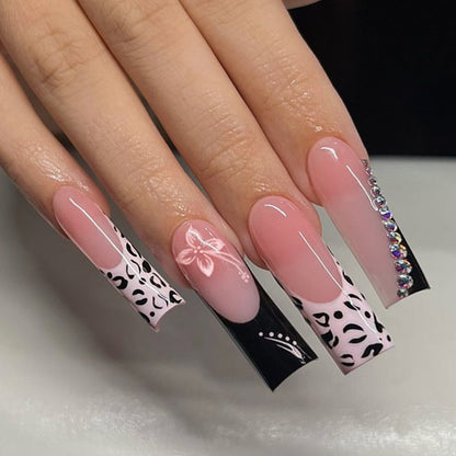 Artistic Press-On Nail Set with Creative Patterns Acalora