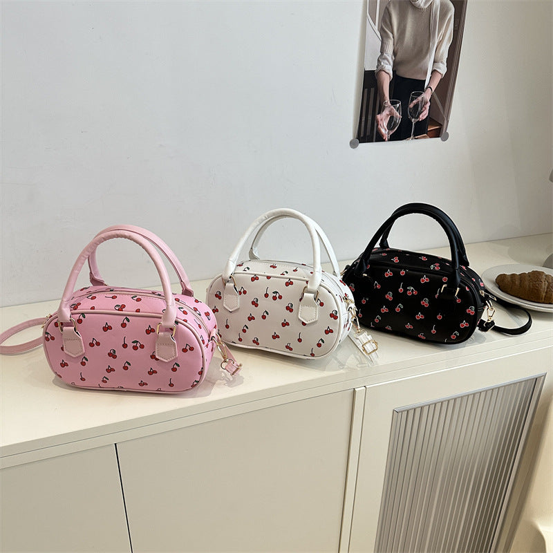 Playful Cherry Print Mini Handbag Acalora