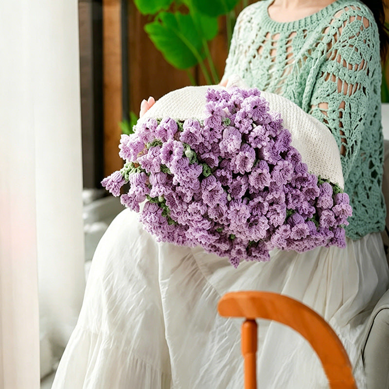 Floral Knitted Pillow