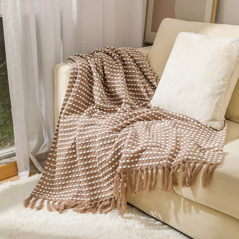 Textured Cotton Throw Blanket