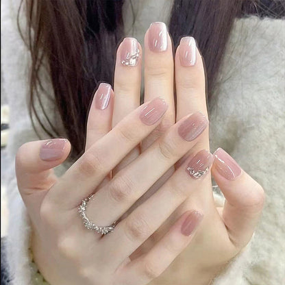 Glittering artificial nail tips with elegant details Acalora