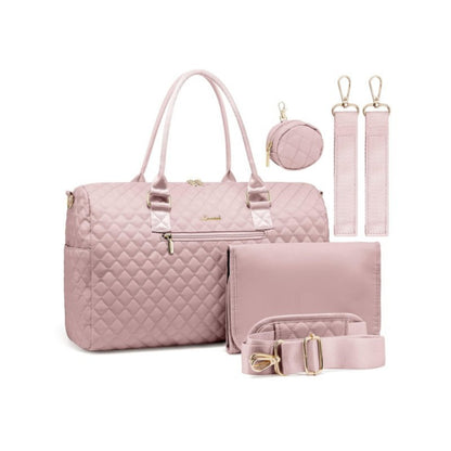 Sophisticated Quilted Travel Tote Set Acalora