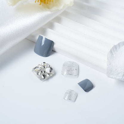 Glamorous Rhinestone Embellished Nail Tips Acalora