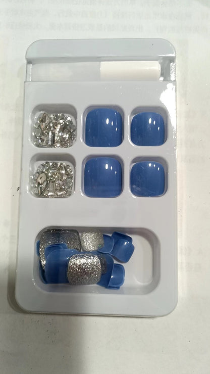 Decorative Press-On Nail Kit with Rhinestone Accents Acalora