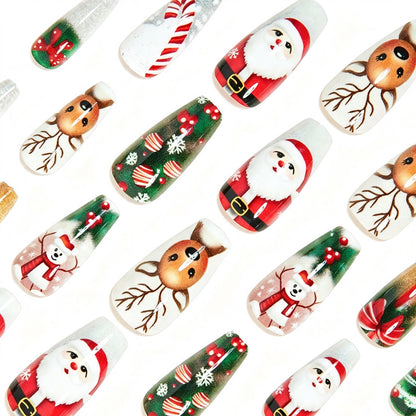 Festive Themed Acrylic Press-On Nail Art Set Acalora