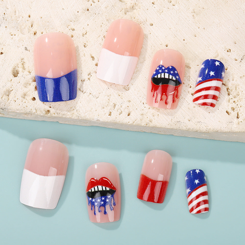 Patriotic style artificial nails Acalora