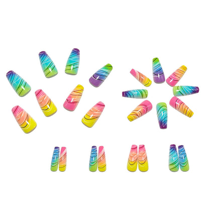 Artificial nails with glamorous glitter design and high gloss finish Acalora