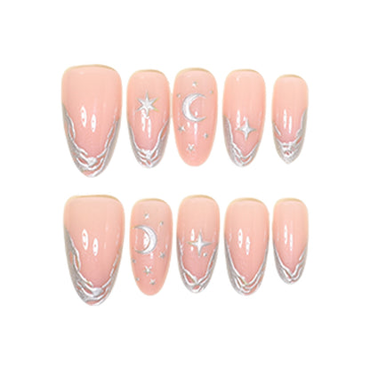 Celestial Themed Stiletto Nail Art Tips Acalora