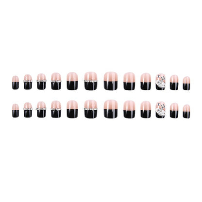 Glamorous artificial nail set with sparkling crystal embellishments Acalora