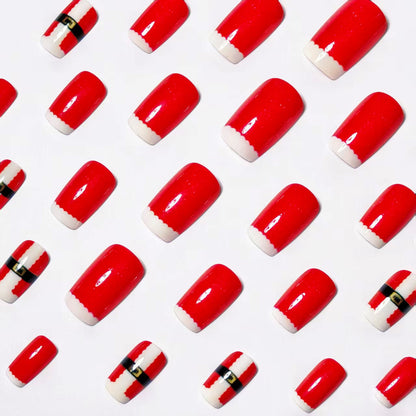 Festive Santa Claus-Themed Nail Art Acalora