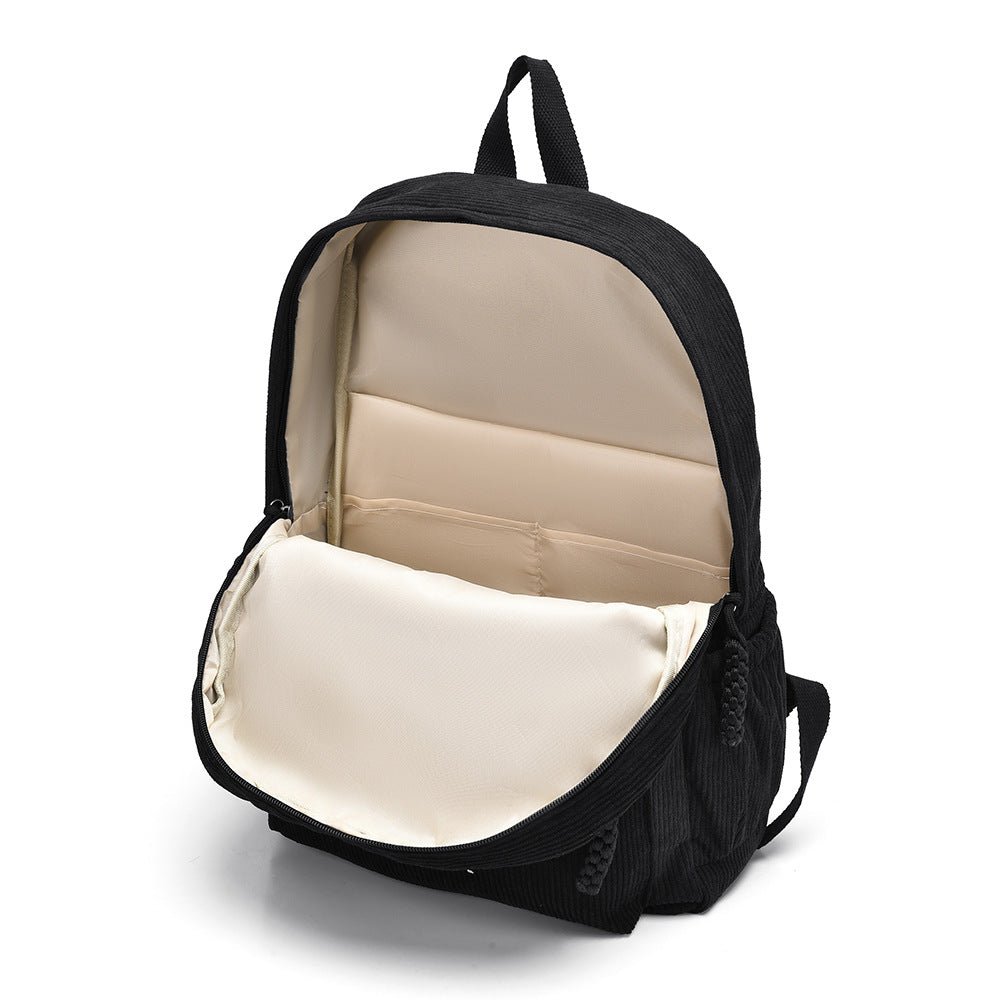 Textured Fabric Multi-Compartment Backpack Acalora