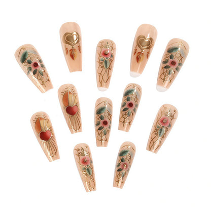 Creative artificial nails with floral and romantic design Acalora