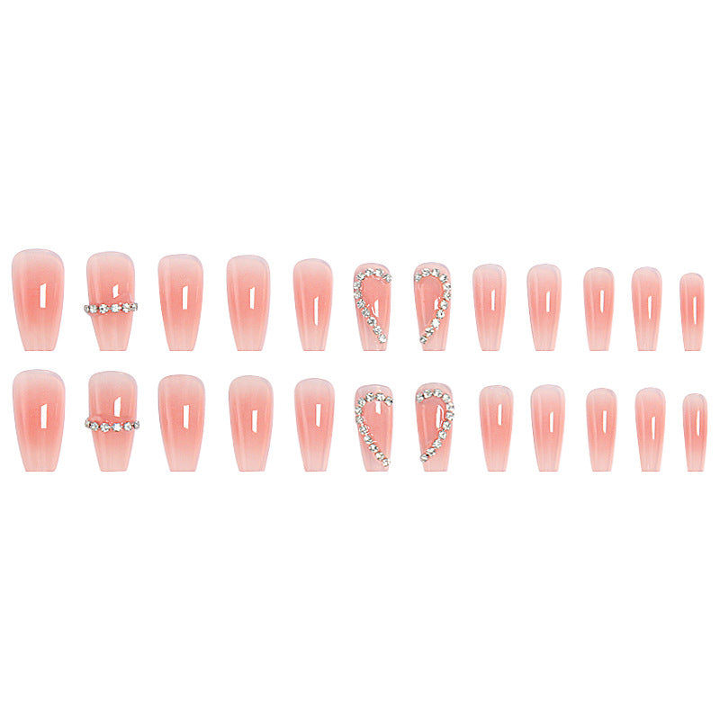 Artificial nails with romantic heart decorations Acalora