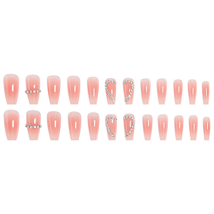 Artificial nails with romantic heart decorations Acalora