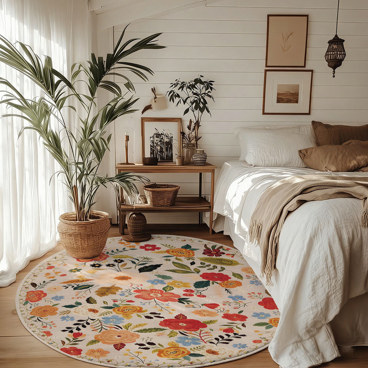 Unisex Floral Pattern Area Rug