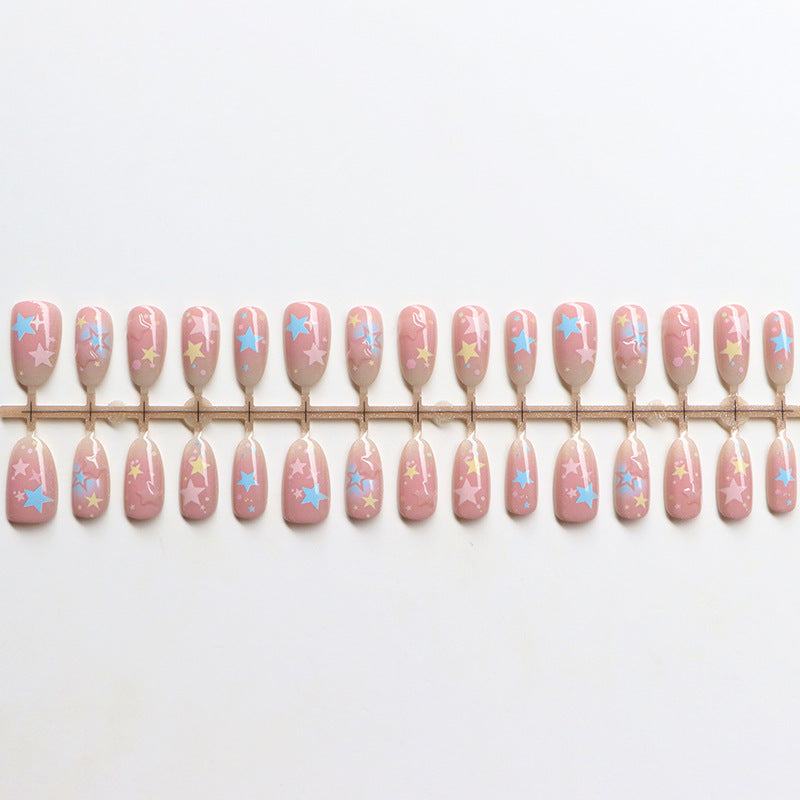 Whimsical Star-Themed Press-On Nail Set Acalora