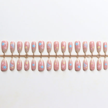 Whimsical Star-Themed Press-On Nail Set Acalora